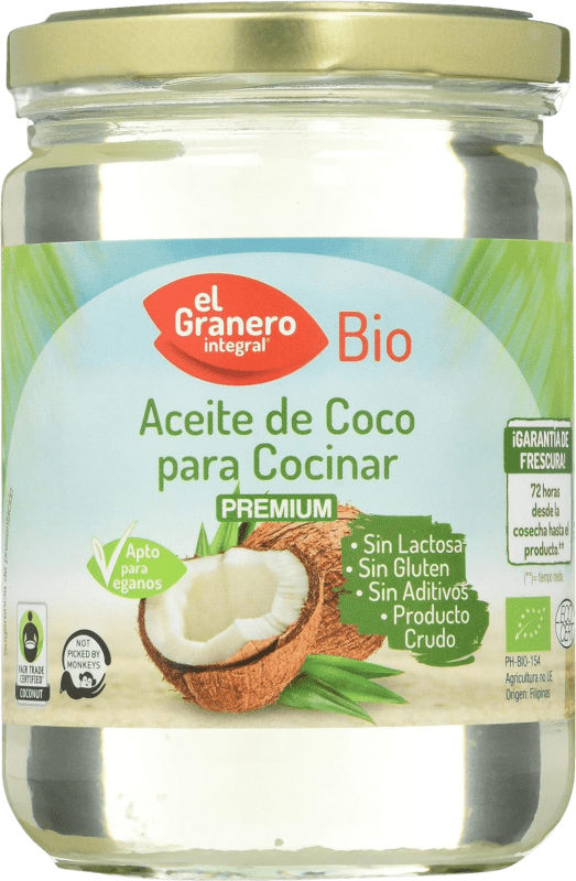 Free Shipping | Cooking Oil El Granero Integral Coco Bio Spain Medium Bottle 50 cl