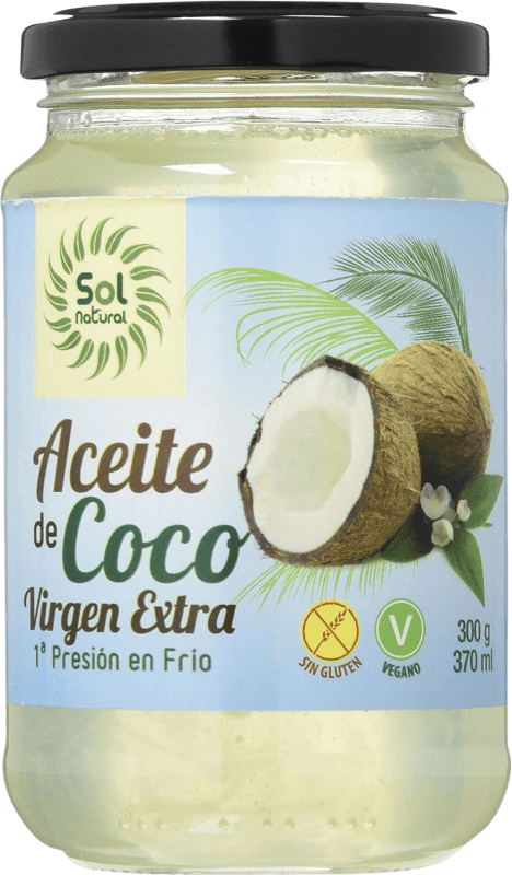 Envoi gratuit | Huile Végétale Solnatural Vierge Espagne Bio — Écologique Demi-Bouteille 37 cl Coco — Noix de Coco