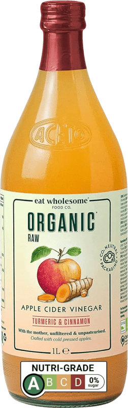 16,95 € | Aceto Eat Wholesome Sin Filtrar — Non Filtrato Regno Unito Eco — Biologico 1 L Canela — Cannella, Cúrcuma — Curcuma, Manzana — Mela, Cider — Sidro