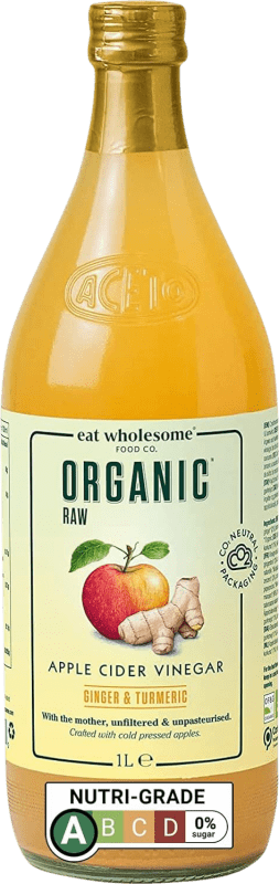 Envío gratis | Vinagre Eat Wholesome Sidra de Manzana sin Filtrar Jengibre Cúrcuma Chile Orgánico Reino Unido 1 L