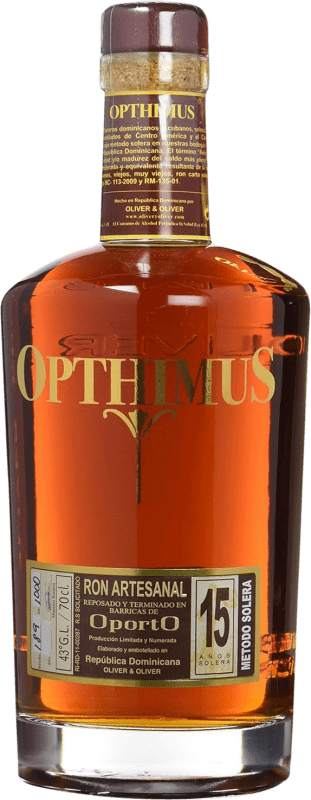 免费送货 | 朗姆酒 Oliver & Oliver Opthimus Solera OportO Finished 多明尼加共和国 15 岁 70 cl