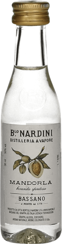 Kostenloser Versand | 3 Einheiten Box Liköre Bortolo Nardini Mandorla Abruzzen Italien Miniaturflasche 4 cl