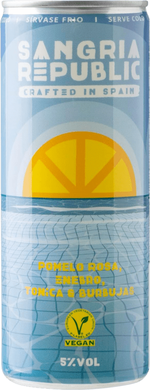 Envoi gratuit | Sangria Limonade au Vin Republic Cocktail Espagne Petite Bouteille 27 cl Enebro — Genévrier, Pomelo Rosa — Pamplemousse Rose, Tonic Water — Eau Tonique
