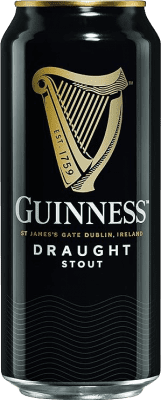 111,95 € Envio grátis | Caixa de 24 unidades Cerveja Guinness Draught — De Pressão, Stout Lata 37 cl