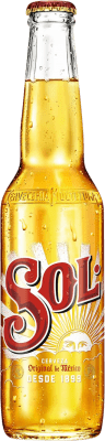 Envío gratis | Caja de 24 unidades Cerveza Sol Lager México Botellín Tercio 33 cl