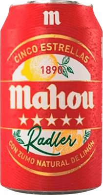 Bier 24 Einheiten Box Mahou 5 Estrellas Radler Limón Alu-Dose 33 cl