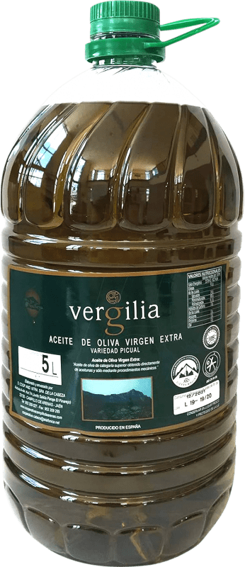 Бесплатная доставка | Оливковое масло Vergilia. Virgen Extra Premium Reserva Familiar Андалусия Испания Picual Графин 5 L