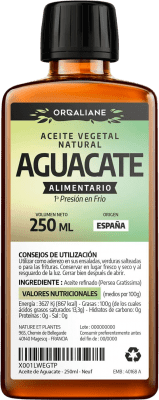 Cooking Oil Orgaliane Aguacate Small Bottle 25 cl