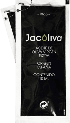Envio grátis | Caixa de 300 unidades Azeite de Oliva Jacoliva AOVE Virgem Extra Extremadura Espanha Manzanilla Monodose 1 cl