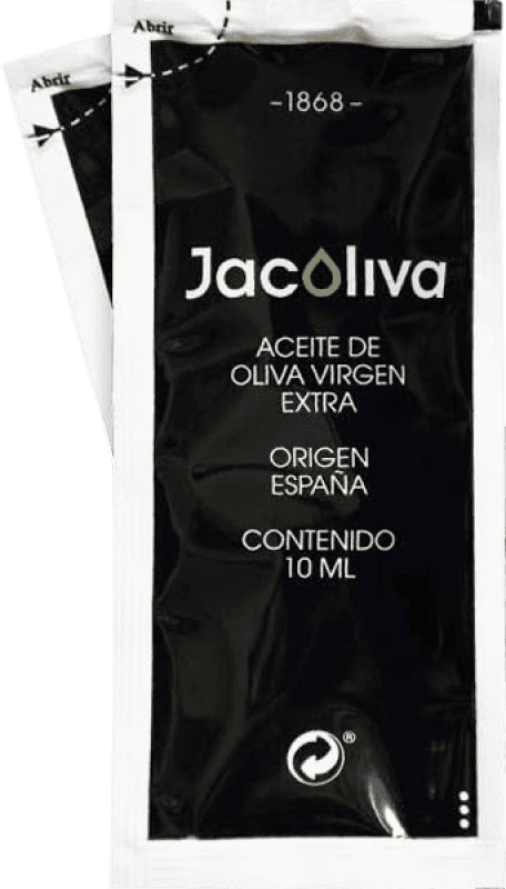 81,95 € Envio grátis | Caixa de 300 unidades Azeite de Oliva Jacoliva. Virgen Extra Manzanilla Doses Únicas 1 cl