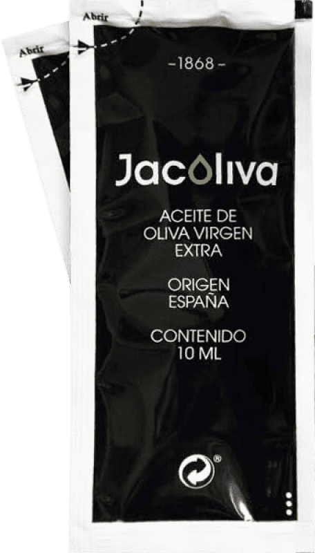 69,95 € Envío gratis | Caja de 300 unidades Aceite de Oliva Jacoliva AOVE Virgen Extra Monodosis 1 cl