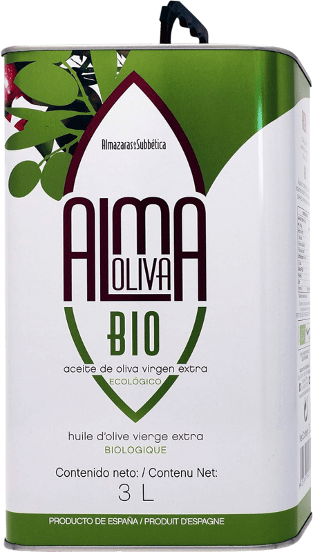 52,95 € Free Shipping | Olive Oil Almazaras de la Subbética Almaoliva EVOO Extra Virgin Eco — Organic Special Can 3 L