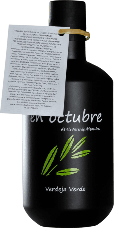 Бесплатная доставка | Оливковое масло Olivares de Altomira Virgen Extra Verde Ecológico Испания бутылка Medium 50 cl