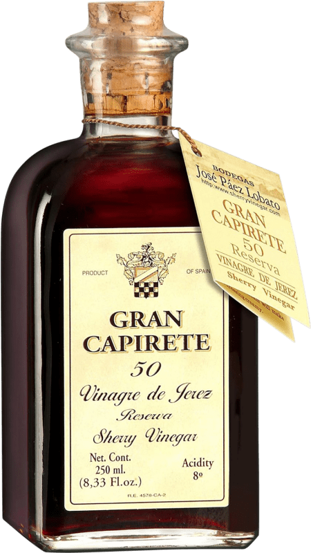 9,95 € Envio grátis | Vinagre Páez Lobato Gran Capirete Reserva D.O. Jerez-Xérès-Sherry Garrafinha 25 cl