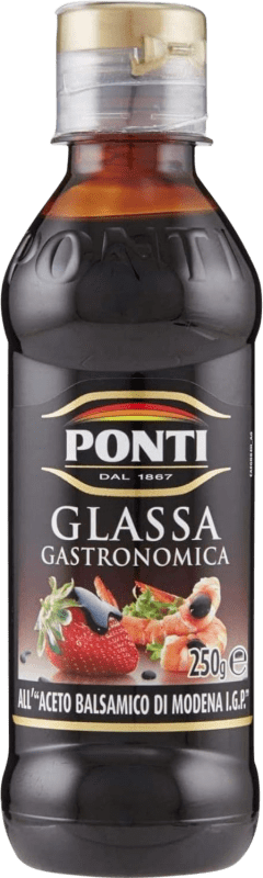 8,95 € | Caja de 3 unidades Vinagre Ponti Glassa Balsámico D.O.C. Modena Italia Botellín 25 cl