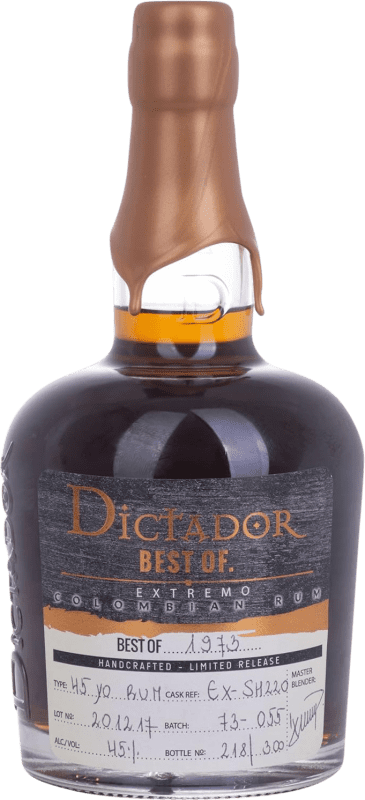 送料無料 | ラム Dictador Best of 1973 Extremo コロンビア 45 年 70 cl