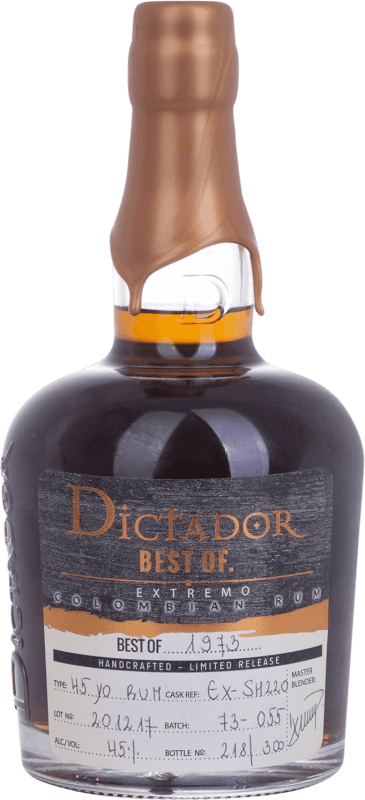 Envio grátis | Rum Dictador Best of Extremo Colômbia 45 Anos 70 cl