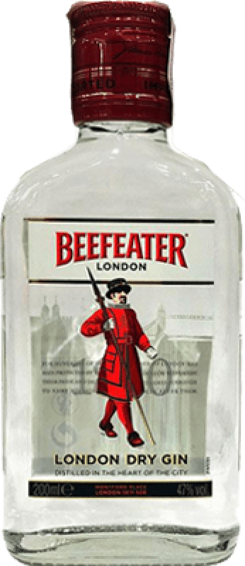 Free Shipping | 6 units box Gin Beefeater Petaca United Kingdom Small Bottle 20 cl