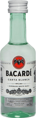 25,95 € Envio grátis | Caixa de 10 unidades Rum Bacardí Garrafinha Miniatura 5 cl