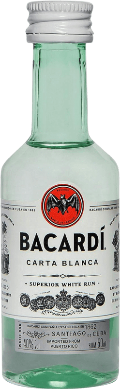 Spedizione Gratuita | Scatola da 10 unità Rum Bacardí Puerto Rico Bottiglia Miniatura 5 cl