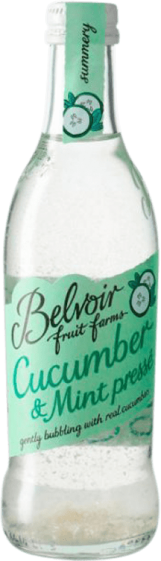 Envio grátis | Caixa de 12 unidades Refrescos e Mixers Belvoir Cucumber and Mint Reino Unido Garrafa Pequena 25 cl