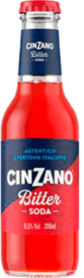 Envio grátis | Caixa de 3 unidades Refrescos e Mixers Cinzano Bitter Soda Itália Garrafa Pequena 20 cl