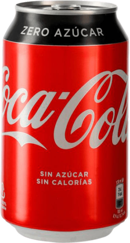 Free Shipping | 24 units box Soft Drinks & Mixers Coca-Cola Zero sin Azúcar Spain Can 33 cl