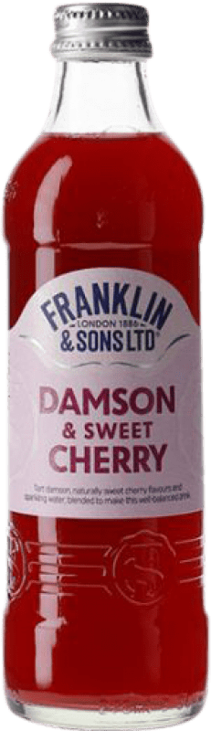 Kostenloser Versand | 12 Einheiten Box Getränke und Mixer Franklin & Sons Damson & Sweet Cherry Großbritannien Kleine Flasche 27 cl