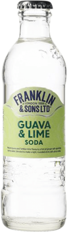 Envío gratis | Caja de 24 unidades Refrescos Franklin & Sons Reino Unido Botellín 20 cl Guava — Guayaba, Lime — Lima, Soda