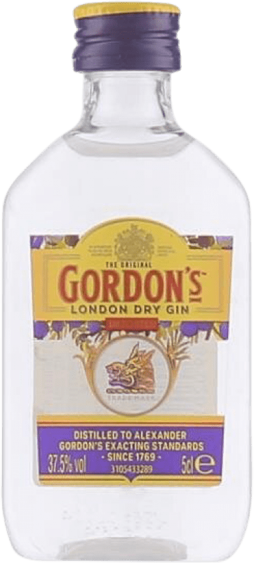 Free Shipping | 12 units box Gin Gordon's United Kingdom Miniature Bottle 5 cl