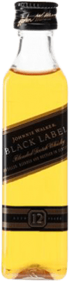 122,95 € 免费送货 | 盒装12个 威士忌混合 Johnnie Walker Black Label 12 岁 微型瓶 5 cl