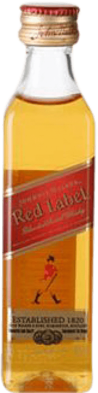 Kostenloser Versand | 12 Einheiten Box Whiskey Blended Johnnie Walker Red Label Schottland Großbritannien Miniaturflasche 5 cl