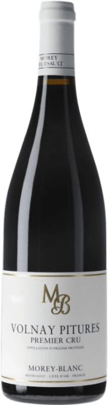 Free Shipping | Red wine Morey-Blanc Pitures Premier Cru A.O.C. Volnay Burgundy France Pinot Black 75 cl