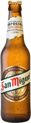 Free Shipping | 24 units box Beer San Miguel Andalusia Spain Third-Liter Bottle 33 cl Glass RET