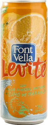 Water 24 units box Font Vella Levité Naranja Can 33 cl