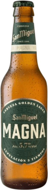 29,95 € | Boîte de 30 unités Bière San Miguel Magna Lager, Golden Ale — Dorée Andalousie Espagne Petite Bouteille 20 cl Verre RET