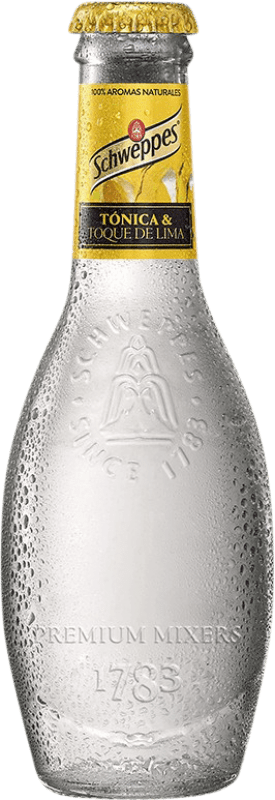 Kostenloser Versand | 24 Einheiten Box Softdrinks Schweppes Premium, Héritage — Traditionelles Erbe Vermächtnis Spanien Kleine Flasche 20 cl Lima — Limette, Tonic Water