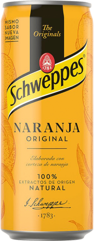 Free Shipping | 24 units box Soft Drinks & Mixers Schweppes Naranja Spain Can 20 cl