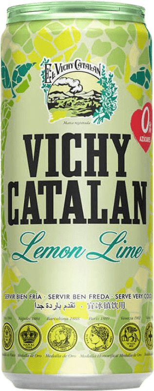 Free Shipping | 24 units box Water Vichy Catalan Lima Catalonia Spain Can 33 cl