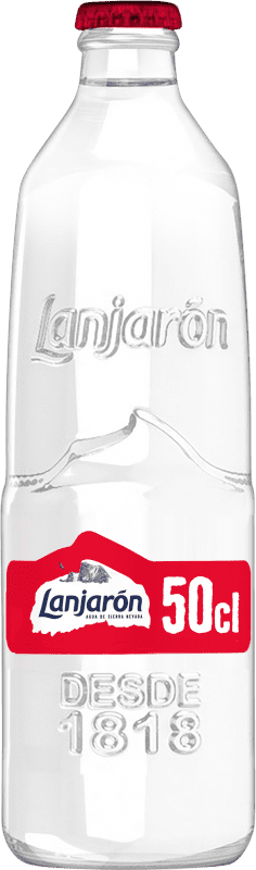 Free Shipping | 20 units box Water Lanjarón Vidrio Andalusia Spain Medium Bottle 50 cl