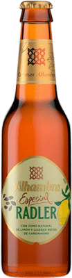 Kostenloser Versand | 24 Einheiten Box Bier Alhambra Radler Vidrio RET Andalusien Spanien Drittel-Liter-Flasche 33 cl