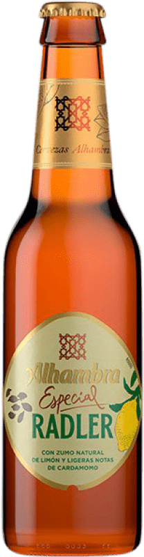 Free Shipping | 24 units box Beer Alhambra Radler Vidrio RET Andalusia Spain One-Third Bottle 33 cl