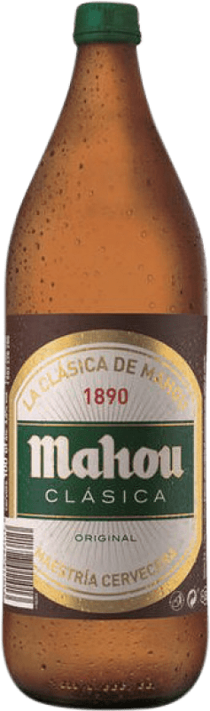 Kostenloser Versand | 6 Einheiten Box Bier Mahou Clásica Gemeinschaft von Madrid Spanien 1 L