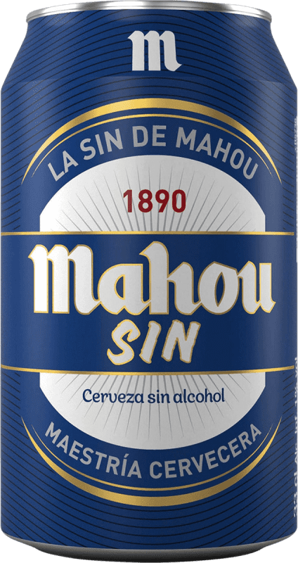 Пиво Коробка из 24 единиц Mahou SIN Жестяная банка 33 cl Без алкоголя