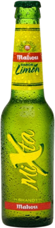 Envio grátis | Caixa de 30 unidades Cerveja Mahou Mixta Madri Espanha Garrafinha 20 cl Vidro RET Limón — Limão