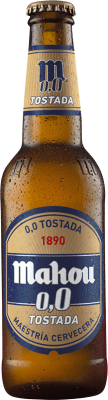 Bier 30 Einheiten Box Mahou Tostada 0,0 Vidrio RET Kleine Flasche 20 cl Alkoholfrei