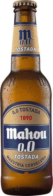 35,95 € | Scatola da 30 unità Birra Mahou Tostada — Ambrata Comunità di Madrid Spagna Bottiglietta 20 cl 0.0 Zero Zero, Vetro RET Senza Alcol