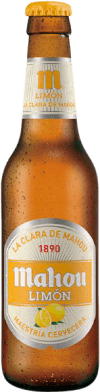 Envoi gratuit | Boîte de 24 unités Bière Mahou La communauté de Madrid Espagne Bouteille Tiers 33 cl Verre RET Limón — Citron