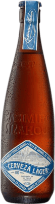 Kostenloser Versand | 12 Einheiten Box Bier Mahou Casimiro Lager Gemeinschaft von Madrid Spanien Halbflasche 37 cl
