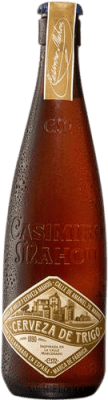 Kostenloser Versand | 12 Einheiten Box Bier Mahou Casimiro Trigo Gemeinschaft von Madrid Spanien Halbe Flasche 37 cl